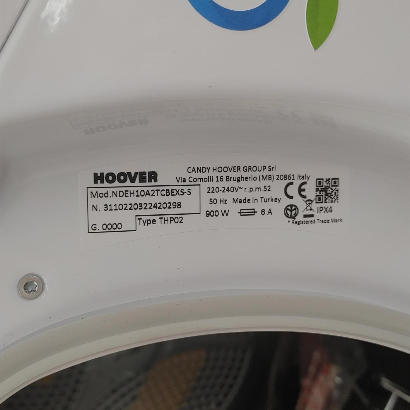 Asciugatrice Hoover H-DRY 500 NDEH10A2TCBEXS-S Libera installazione Carica frontale 10 kg A++