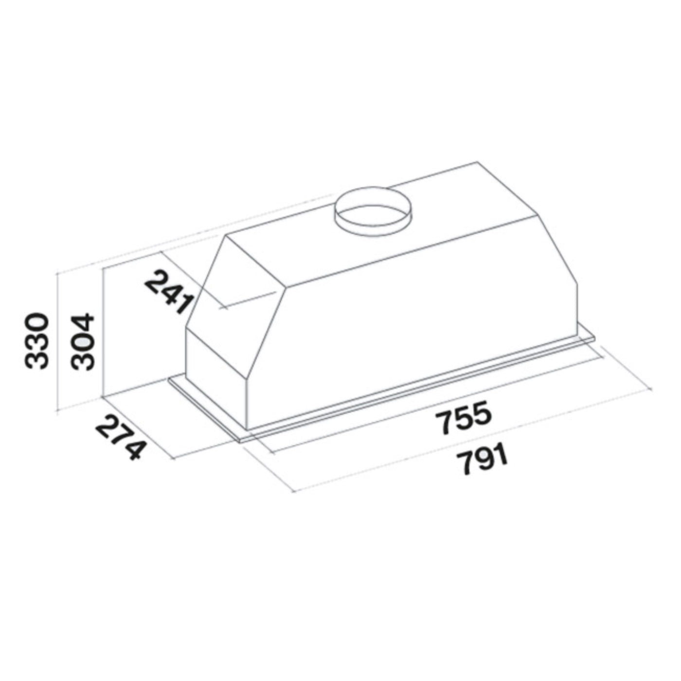 Falmec GRUPPO INCASSO PRO CGPW80.E0P2#ZZZI410F Professional Cappa incasso cm 80 - acciaio inox - motore 950 m3/h