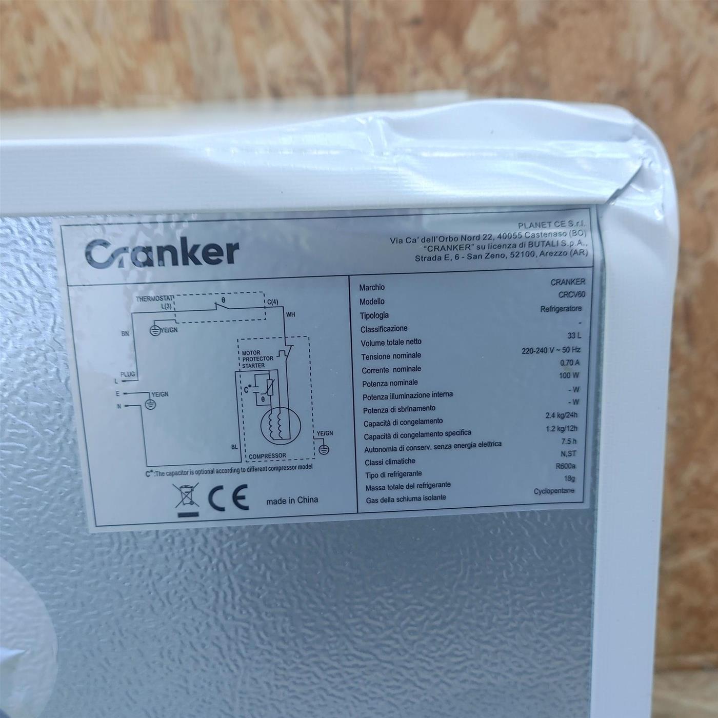 CRANKER - Congelatore verticale CRCV60 Classe E 33 lt-BIANCO