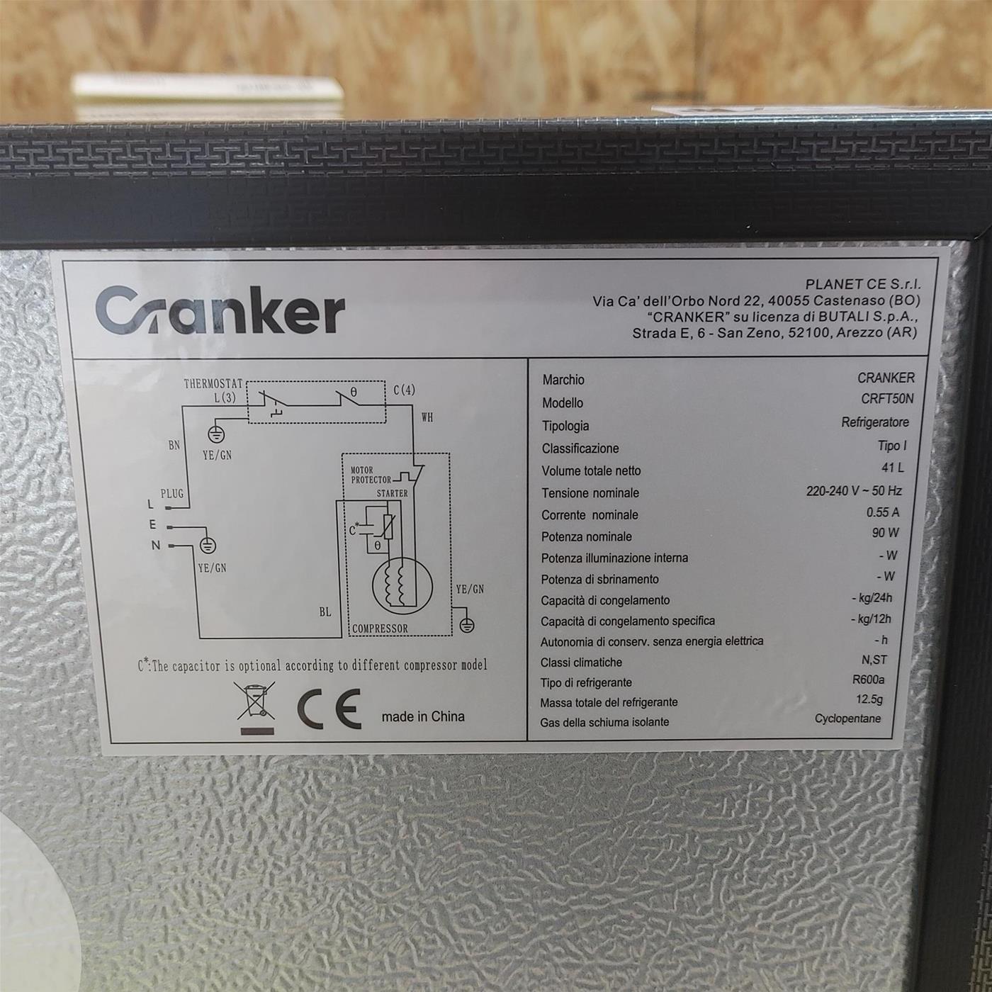 CRANKER - Frigorifero 1 porta CRFT50N Classe F-NERO