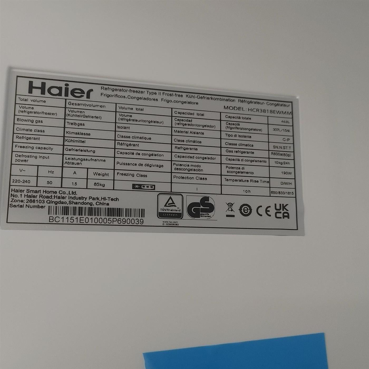 Haier Cube 83 Serie 3 HCR3818EWMM frigorifero side-by-side Libera installazione 463 L E Platino, Acciaio inox