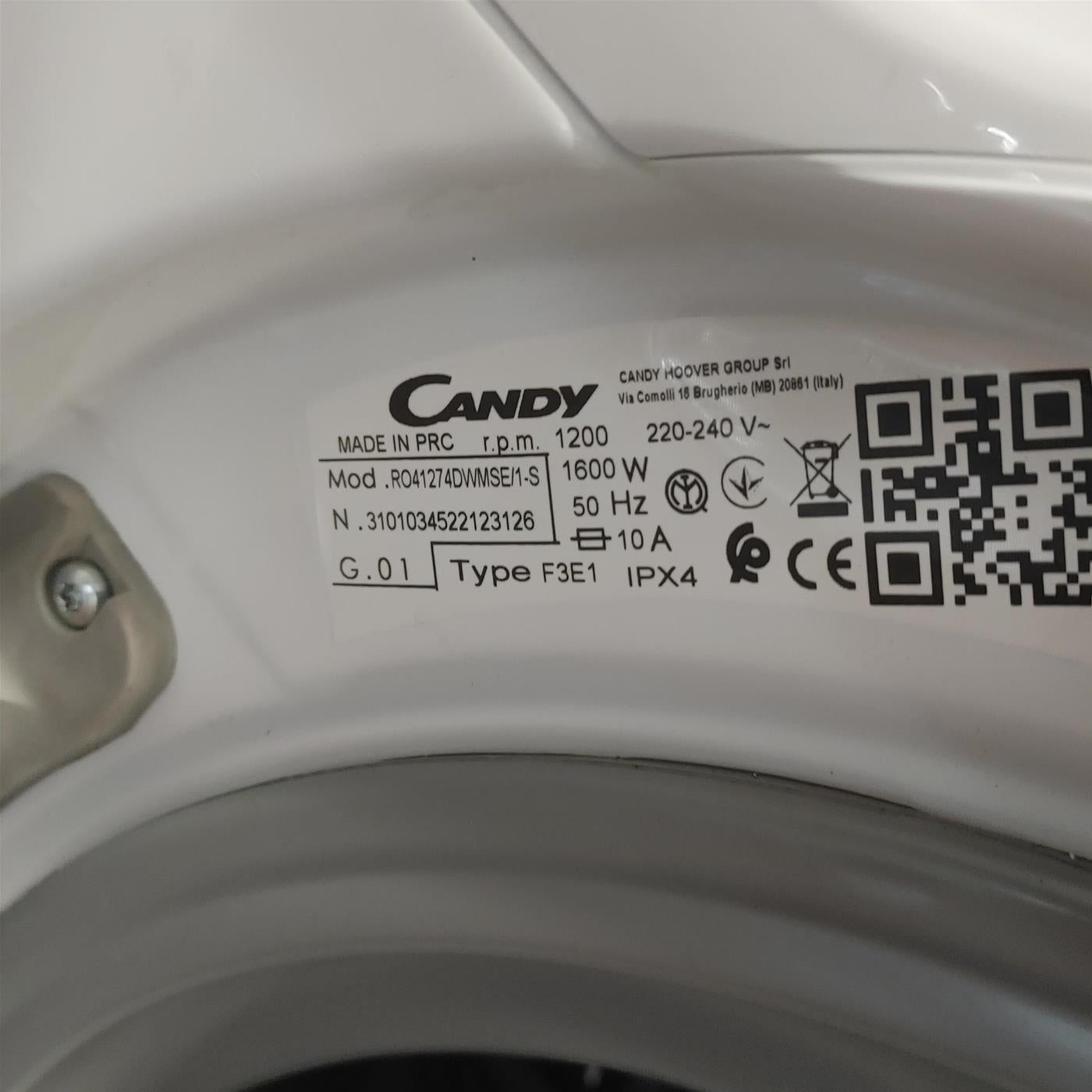 Candy RapidÓ RO41274DWMSE/1-S lavatrice Caricamento frontale 7 kg 1200 Giri/min A Bianco