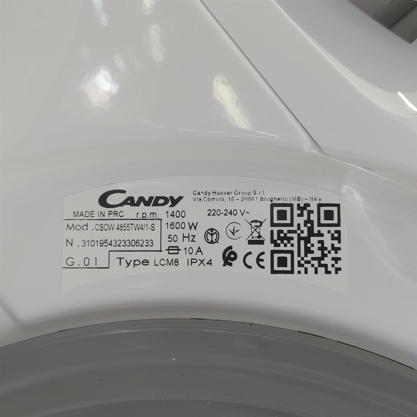 Lavasciuga Candy Smart Pro CSOW 4855TW4/1-S Libera Installazione Caricamento Frontale Bianco E