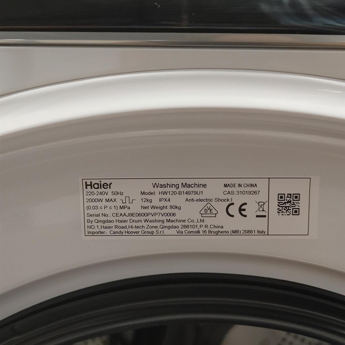 Lavatrice Haier I-Pro Series 7 HW120-B14979 Carica frontale 12 kg 1400 giri/min Bianco