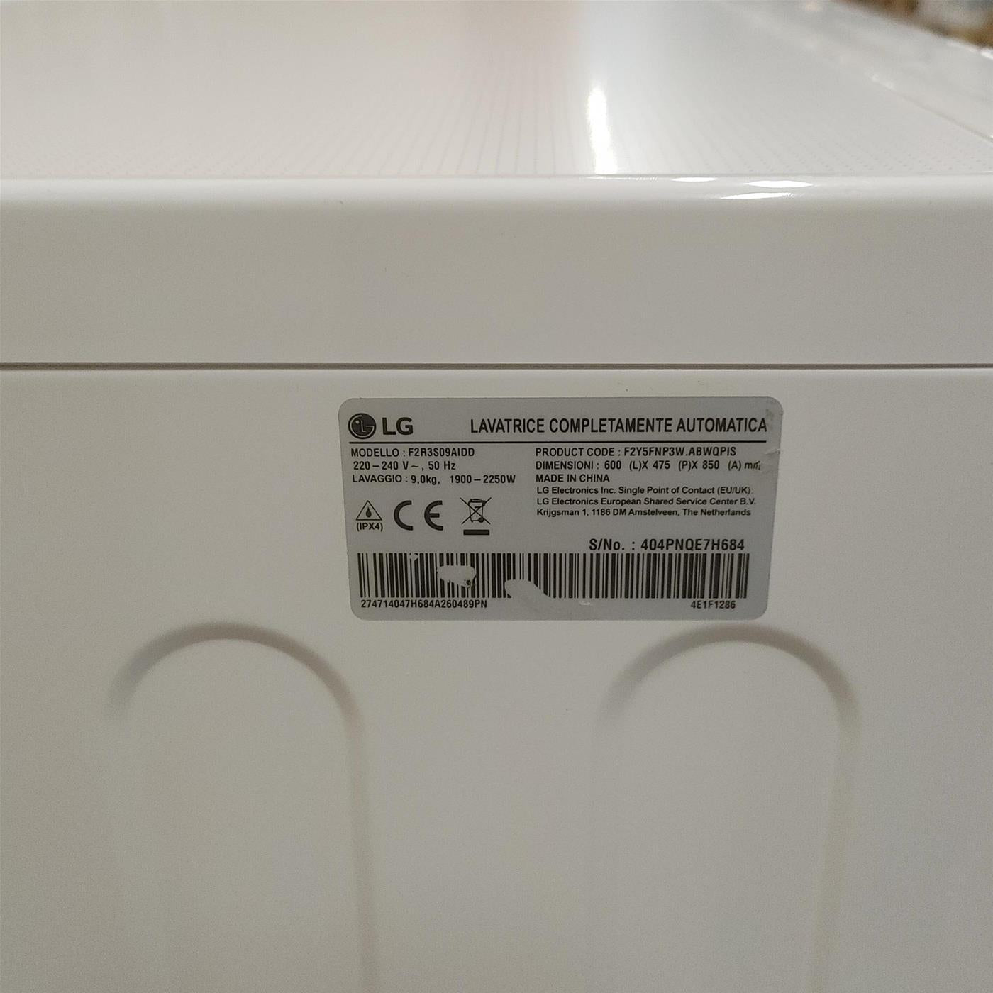 Lavatrice LG F2R3S09AIDD Carica frontale 9 kg 1200 giri Bianco